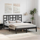 sengeramme 140x190 cm massivt træ sort