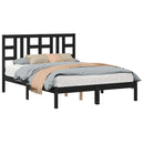 sengeramme 140x190 cm massivt træ sort