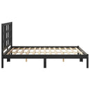 sengeramme 140x190 cm massivt træ sort