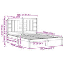 sengeramme 150x200 cm King Size massivt fyrretræ hvid