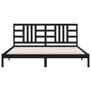 sengeramme 200x200 cm massivt træ sort