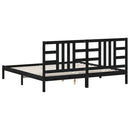 sengeramme 200x200 cm massivt træ sort