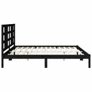 sengeramme 200x200 cm massivt træ sort
