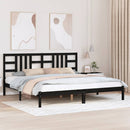 sengeramme 200x200 cm massivt træ sort