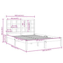 sengeramme 135x190 cm massivt træ