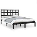 sengeramme 140x190 cm massivt træ sort