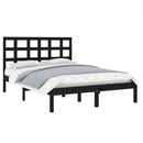 sengeramme 140x190 cm massivt træ sort