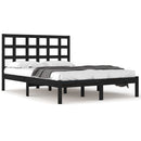sengeramme 200x200 cm massivt træ sort