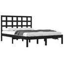 sengeramme 200x200 cm massivt træ sort