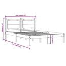 sengeramme 200x200 cm massivt træ hvid