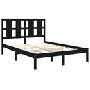 sengeramme 140x190 cm massivt fyrretræ sort