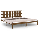 sengeramme 200x200 cm massivt fyrretræ gyldenbrun