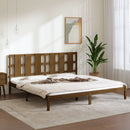sengeramme 200x200 cm massivt fyrretræ gyldenbrun