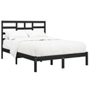 sengeramme 140x190 cm massivt træ sort