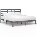 sengeramme 200x200 cm massivt træ grå