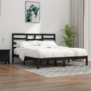 sengeramme 200x200 cm massivt træ sort