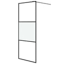 brusevæg 80x195 cm halvmatteret sikkerhedsglas sort