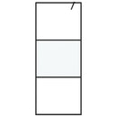 brusevæg 80x195 cm halvmatteret sikkerhedsglas sort