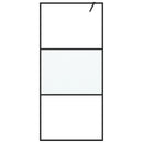 brusevæg 90x195 cm halvmatteret sikkerhedsglas sort