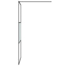brusevæg 90x195 cm halvmatteret sikkerhedsglas sort