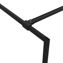 brusevæg 90x195 cm halvmatteret sikkerhedsglas sort