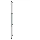 brusevæg 100x195 cm halvmatteret sikkerhedsglas sort