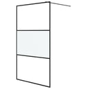 brusevæg 115x195 cm halvmatteret sikkerhedsglas sort