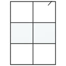 brusevæg 140x195 cm halvmatteret sikkerhedsglas sort