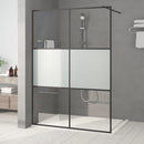 brusevæg 140x195 cm halvmatteret sikkerhedsglas sort