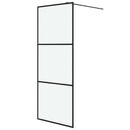 brusevæg 80x195 cm matteret sikkerhedsglas sort