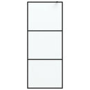 brusevæg 80x195 cm matteret sikkerhedsglas sort