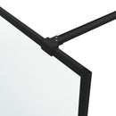 brusevæg 80x195 cm matteret sikkerhedsglas sort