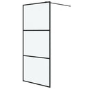 brusevæg 90x195 cm matteret sikkerhedsglas sort