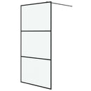 brusevæg 100x195 cm matteret sikkerhedsglas sort
