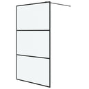 brusevæg 115x195 cm matteret sikkerhedsglas sort