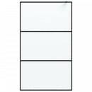 brusevæg 115x195 cm matteret sikkerhedsglas sort
