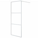 brusevæg 80x195 cm klart sikkerhedsglas sølvfarvet
