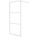 brusevæg 90x195 cm klart sikkerhedsglas sølvfarvet