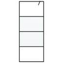 brusevæg 80x195 cm halvmatteret sikkerhedsglas sort
