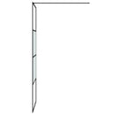 brusevæg 80x195 cm halvmatteret sikkerhedsglas sort