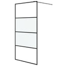 brusevæg 100x195 cm halvmatteret sikkerhedsglas sort