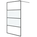 brusevæg 115x195 cm halvmatteret sikkerhedsglas sort
