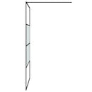 brusevæg 115x195 cm halvmatteret sikkerhedsglas sort