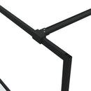 brusevæg 115x195 cm halvmatteret sikkerhedsglas sort