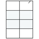 brusevæg 140x195 cm halvmatteret sikkerhedsglas sort