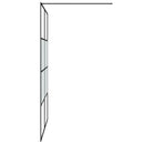 brusevæg 140x195 cm halvmatteret sikkerhedsglas sort