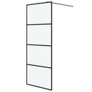 brusevæg 80x195 cm matteret sikkerhedsglas sort