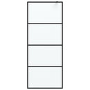 brusevæg 80x195 cm matteret sikkerhedsglas sort