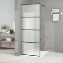 brusevæg 80x195 cm matteret sikkerhedsglas sort