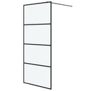 brusevæg 90x195 cm matteret sikkerhedsglas sort